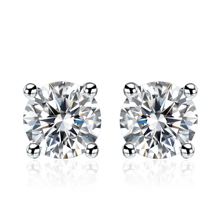 Ear studs - Moissanite round cut